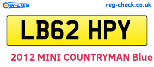 LB62HPY are the vehicle registration plates.