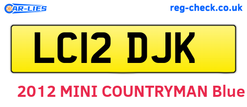 LC12DJK are the vehicle registration plates.