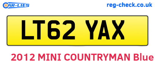 LT62YAX are the vehicle registration plates.