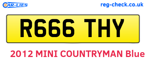 R666THY are the vehicle registration plates.
