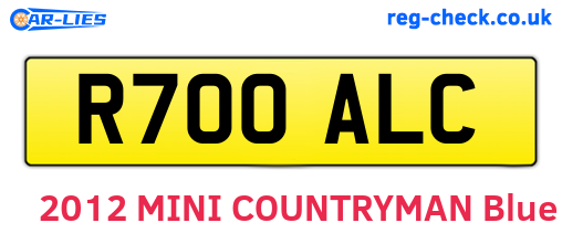 R700ALC are the vehicle registration plates.