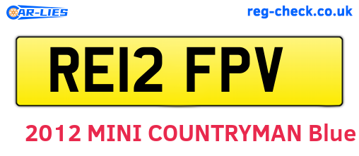RE12FPV are the vehicle registration plates.