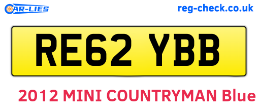 RE62YBB are the vehicle registration plates.