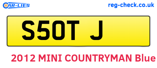 S5OTJ are the vehicle registration plates.