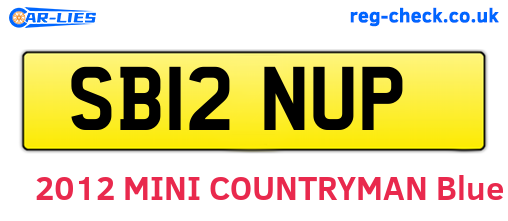 SB12NUP are the vehicle registration plates.