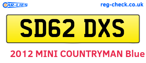 SD62DXS are the vehicle registration plates.