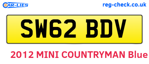 SW62BDV are the vehicle registration plates.