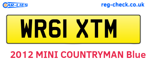 WR61XTM are the vehicle registration plates.