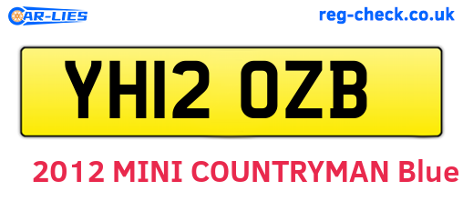 YH12OZB are the vehicle registration plates.