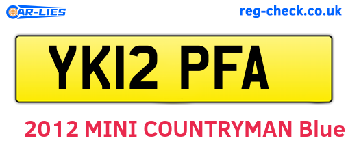 YK12PFA are the vehicle registration plates.