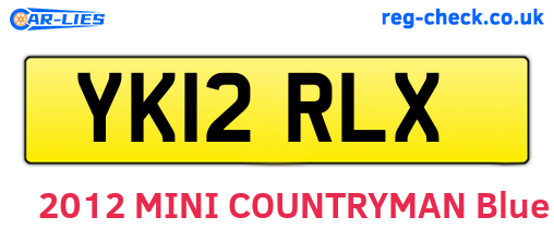 YK12RLX are the vehicle registration plates.