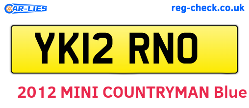 YK12RNO are the vehicle registration plates.