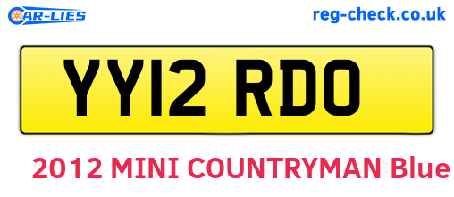 YY12RDO are the vehicle registration plates.