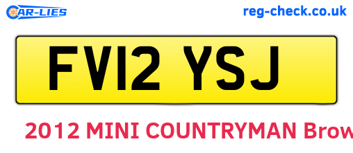 FV12YSJ are the vehicle registration plates.