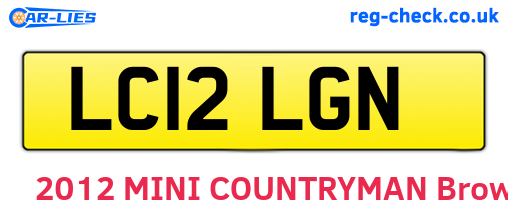 LC12LGN are the vehicle registration plates.