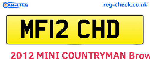 MF12CHD are the vehicle registration plates.