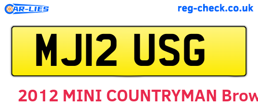 MJ12USG are the vehicle registration plates.