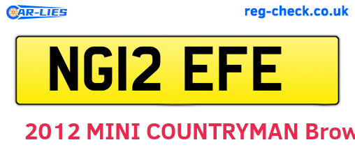 NG12EFE are the vehicle registration plates.