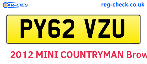 PY62VZU are the vehicle registration plates.