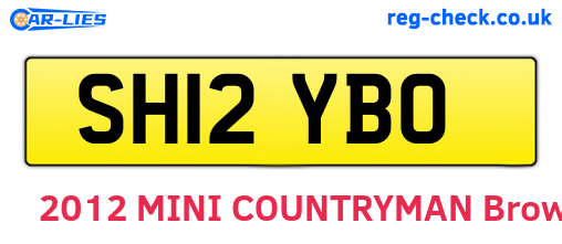 SH12YBO are the vehicle registration plates.