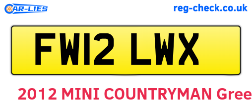 FW12LWX are the vehicle registration plates.