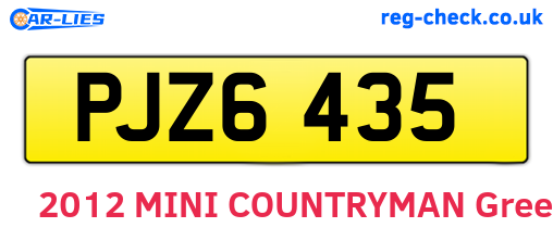 PJZ6435 are the vehicle registration plates.