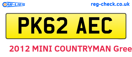 PK62AEC are the vehicle registration plates.