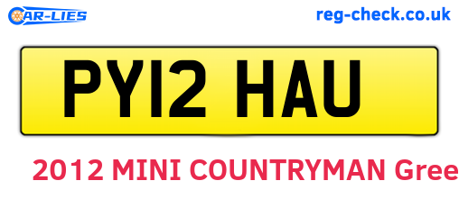 PY12HAU are the vehicle registration plates.