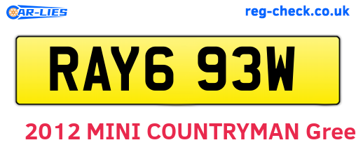 RAY693W are the vehicle registration plates.