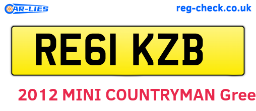 RE61KZB are the vehicle registration plates.