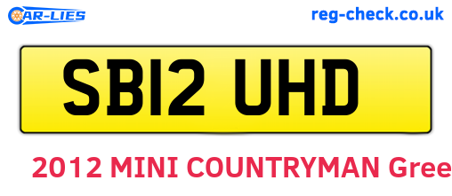SB12UHD are the vehicle registration plates.
