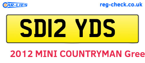 SD12YDS are the vehicle registration plates.