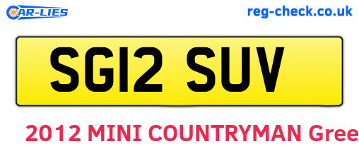 SG12SUV are the vehicle registration plates.