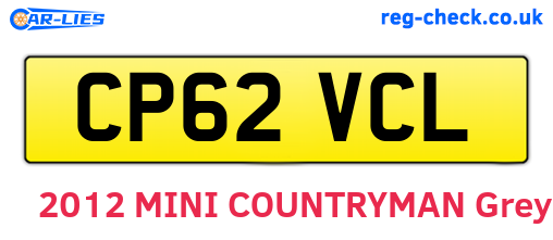 CP62VCL are the vehicle registration plates.