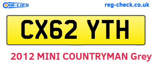 CX62YTH are the vehicle registration plates.