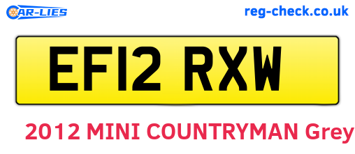 EF12RXW are the vehicle registration plates.