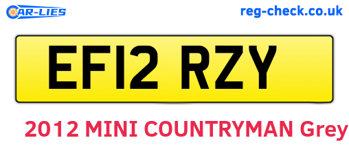 EF12RZY are the vehicle registration plates.