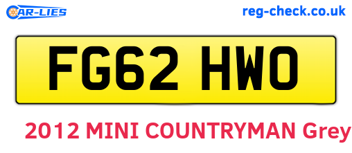 FG62HWO are the vehicle registration plates.