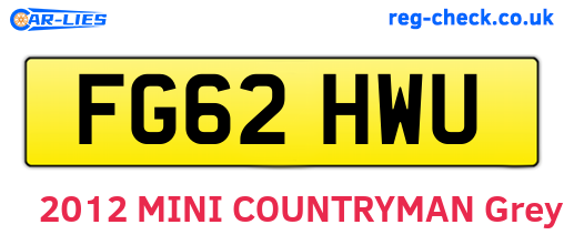 FG62HWU are the vehicle registration plates.