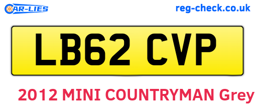 LB62CVP are the vehicle registration plates.