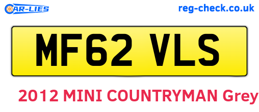 MF62VLS are the vehicle registration plates.