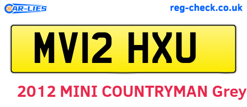 MV12HXU are the vehicle registration plates.