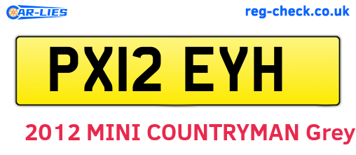 PX12EYH are the vehicle registration plates.