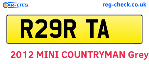 R29RTA are the vehicle registration plates.