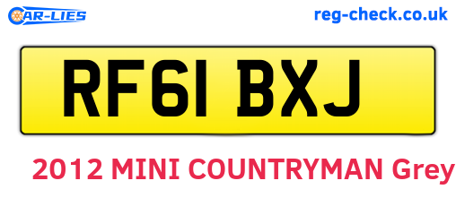 RF61BXJ are the vehicle registration plates.