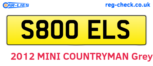 S800ELS are the vehicle registration plates.