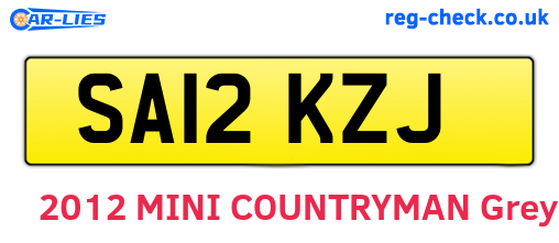 SA12KZJ are the vehicle registration plates.