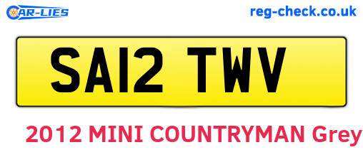 SA12TWV are the vehicle registration plates.