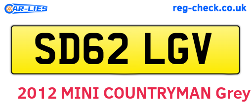 SD62LGV are the vehicle registration plates.