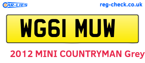 WG61MUW are the vehicle registration plates.
